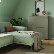 Ecksofa Benissa – 2,5-Sitzer mit Longchair rechts inkl. Sitztiefe und Rückenlehne verstellbar, Stoff, Mint