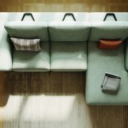 Ecksofa Benissa – 2,5-Sitzer mit Longchair rechts inkl. Sitztiefe und Rückenlehne verstellbar, Stoff, Mint