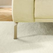 Ecksofa Bolonia – 2-Sitzer mit Longchair rechts inkl. Rückenlehne- und Kopfteilverstellung, Stoff, Cappuccino