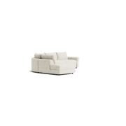 Ecksofa Almeria – Rundecke und Abschlussteil mit 2-Sitzer rechts, Stoff, Offwhite
