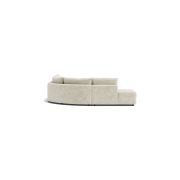 Ecksofa Almeria – Rundecke und Abschlussteil mit 2-Sitzer rechts, Stoff, Offwhite