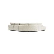 Ecksofa Almeria – Rundecke und Abschlussteil mit 2-Sitzer rechts, Stoff, Offwhite