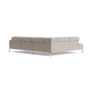 Ecksofa Bolonia – Ecke und Abschlussteil mit 2-Sitzer rechts inkl. Armlehne klappbar, Kopfteile und Rückenlehnen verstellbar, Stoff, Graubeige