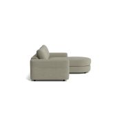 Ecksofa Almeria – 1,75-Sitzer mit runden Longchair rechts, Stoff, Schlammgrün