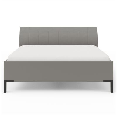 Bett Marbella – Liegefläche ca. 160x200cm, Lack, Kunstleder, Grau