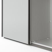 Schwebetürenschrank Marbella – B. ca. 200cm, Glas, Weiß