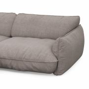 Ecksofa Fluffy – Longchair mit 2,5-Sitzer rechts inkl. Rückenlehne verstellbar, Stoff, Taupe