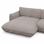 Ecksofa Fluffy – Longchair mit 2,5-Sitzer rechts inkl. Rückenlehne verstellbar, Stoff, Taupe