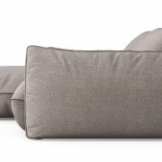 Ecksofa Fluffy – Longchair mit 2,5-Sitzer rechts inkl. Rückenlehne verstellbar, Stoff, Taupe