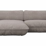 Ecksofa Fluffy – Longchair mit 2,5-Sitzer rechts inkl. Rückenlehne verstellbar, Stoff, Taupe