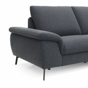 Ecksofa Gotera – 1,5-Sitzer med + 1,5-Sitzer med mit Longchair groß rechts inkl. Schlaffunktion (teilmotorisch), Armlehne klappbar, Rückenlehne verstellbar  und einmal Relaxfunktion (teilmotorisch), Stoff, Anthrazit