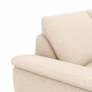 Ecksofa Gotera – 1,5-Sitzer med + 1,5-Sitzer med mit Longchair groß rechts inkl. Schlaffunktion (teilmotorisch), Armlehne klappbar, Rückenlehne verstellbar  und einmal Relaxfunktion (teilmotorisch), Stoff, Creme