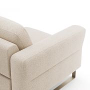 Ecksofa Leona – 2,5-Sitzer mit Ecke rechts inkl. Relaxfunktion motorisch, Stoff, Creme