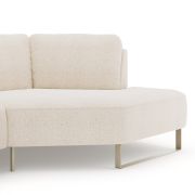 Ecksofa Leona – 2,5-Sitzer mit Ecke rechts inkl. Relaxfunktion motorisch, Stoff, Creme