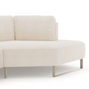 Ecksofa Leona – 2,5-Sitzer mit Ecke rechts, Stoff, Creme