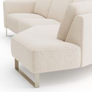 Ecksofa Leona – 2,5-Sitzer mit Ecke rechts inkl. Relaxfunktion motorisch, Stoff, Creme