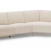 Ecksofa Leona – 2,5-Sitzer mit Ecke rechts inkl. Relaxfunktion motorisch, Stoff, Creme