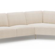 Ecksofa Leona – 2,5-Sitzer mit Ecke rechts, Stoff, Creme