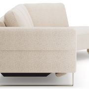 Ecksofa Leona – 2,5-Sitzer mit Ecke rechts inkl. Relaxfunktion motorisch, Stoff, Creme