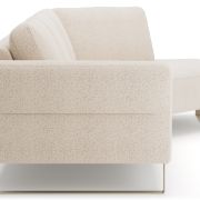 Ecksofa Leona – 2,5-Sitzer mit Ecke rechts, Stoff, Creme