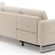 Ecksofa Leona – 2,5-Sitzer mit Ecke rechts inkl. Relaxfunktion motorisch, Stoff, Creme