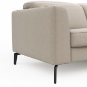 Ecksofa Rafaela 2.0 – 2,5-Sitzer mit Longchair rechts inkl. Sitzvorzug, Kopteilverstellung motorisch und Relaxfunktion motorisch im Longchair, Leder, Champagner