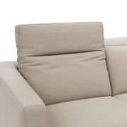 Ecksofa Rafaela 2.0 – 2,5-Sitzer mit Longchair rechts inkl. Sitzvorzug, Kopteilverstellung motorisch und Relaxfunktion motorisch im Longchair, Leder, Champagner