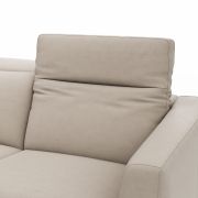Ecksofa Rafaela 2.0 – Longchair mit 2,5-Sitzer rechts inkl. Sitzvorzug, Kopteilverstellung motorisch und Relaxfunktion motorisch im Longchair, Leder, Champagner