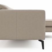Ecksofa Rafaela 2.0 – 2,5-Sitzer mit Longchair rechts inkl. Sitzvorzug, Kopteilverstellung motorisch und Relaxfunktion motorisch im Longchair, Leder, Champagner