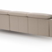 Ecksofa Rafaela 2.0 – 2,5-Sitzer mit Longchair rechts inkl. Kopfteilverstellung, Leder, Champagner
