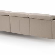 Ecksofa Rafaela 2.0 – 2,5-Sitzer mit Longchair rechts inkl. Sitzvorzug, Kopteilverstellung motorisch und Relaxfunktion motorisch im Longchair, Leder, Champagner