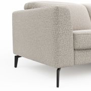 Ecksofa Rafaela 2.0 – 2,5-Sitzer mit Longchair rechts inkl. Kopfteilverstellung, Stoff, Champagner