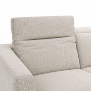 Ecksofa Rafaela 2.0 – 2,5-Sitzer mit Longchair rechts inkl. Kopfteilverstellung, Stoff, Champagner