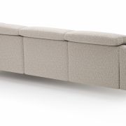 Ecksofa Rafaela 2.0 – 2,5-Sitzer mit Longchair rechts inkl. Kopfteilverstellung, Stoff, Champagner