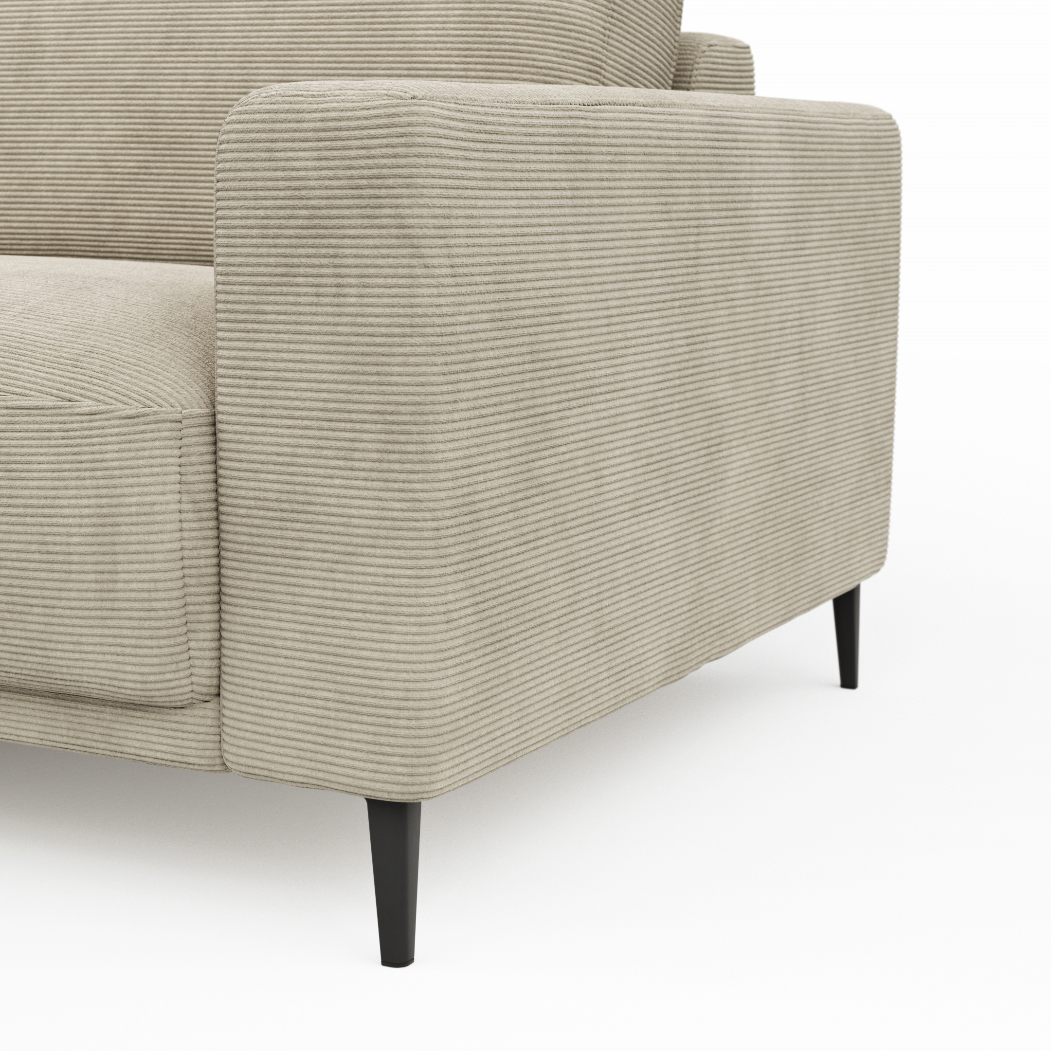 Ecksofa Solero 2.0 – Longchair mit 1,5-Sitzer rechts, Stoff, Sand