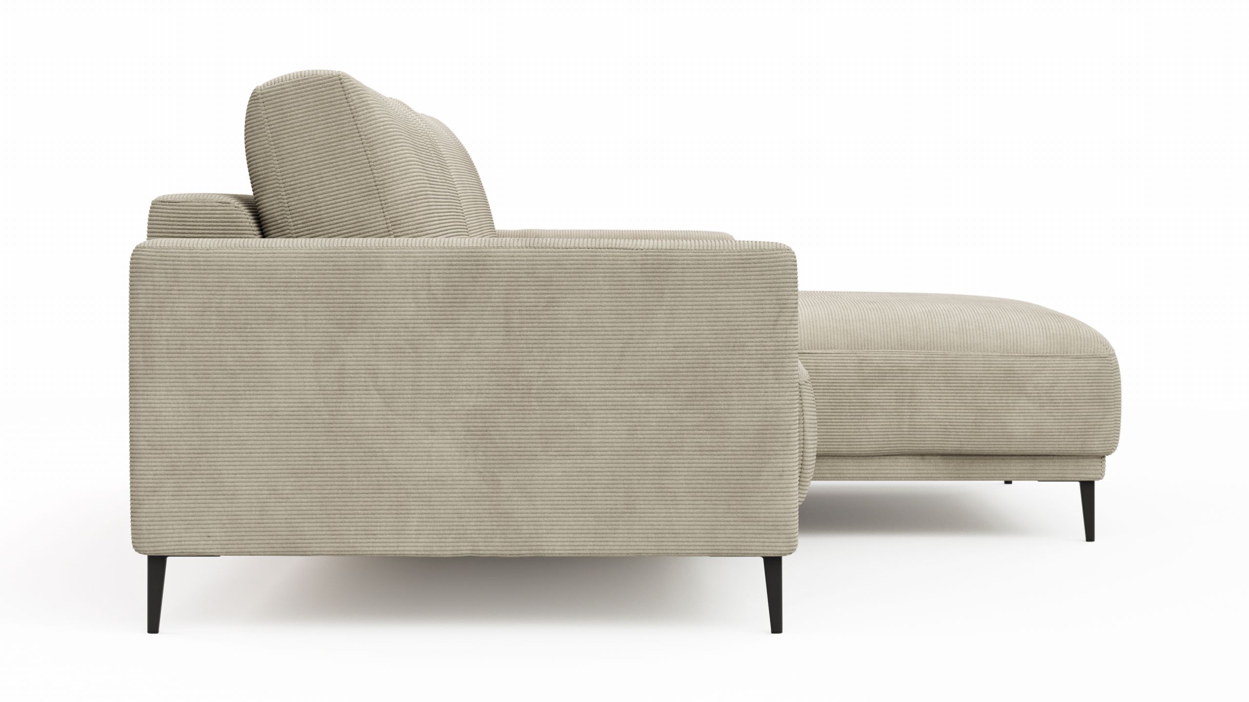 Ecksofa Solero 2.0 – 1,5-Sitzer mit Longchair rechts, Stoff, Sand