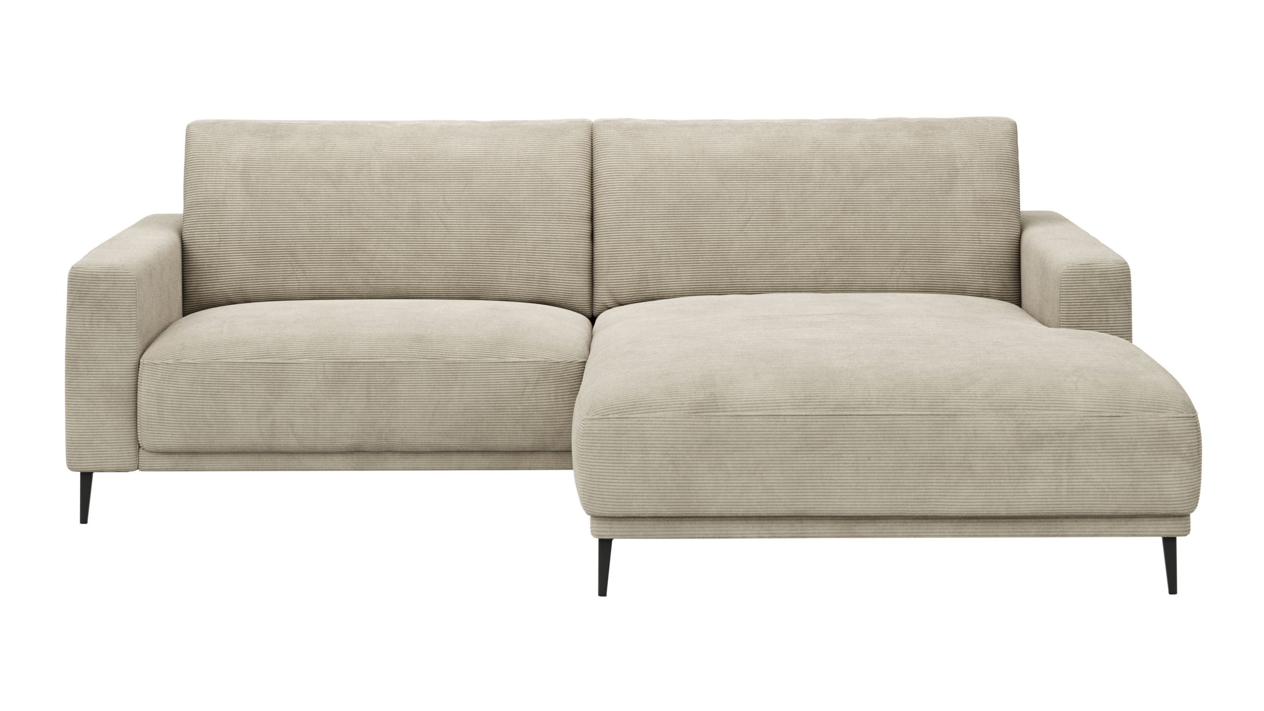 Ecksofa Solero 2.0 – 1,5-Sitzer mit Longchair rechts, Stoff, Sand