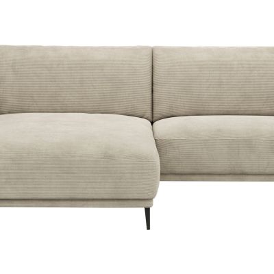 Ecksofa Solero 2.0 – Longchair mit 1,5-Sitzer rechts, Stoff, Sand