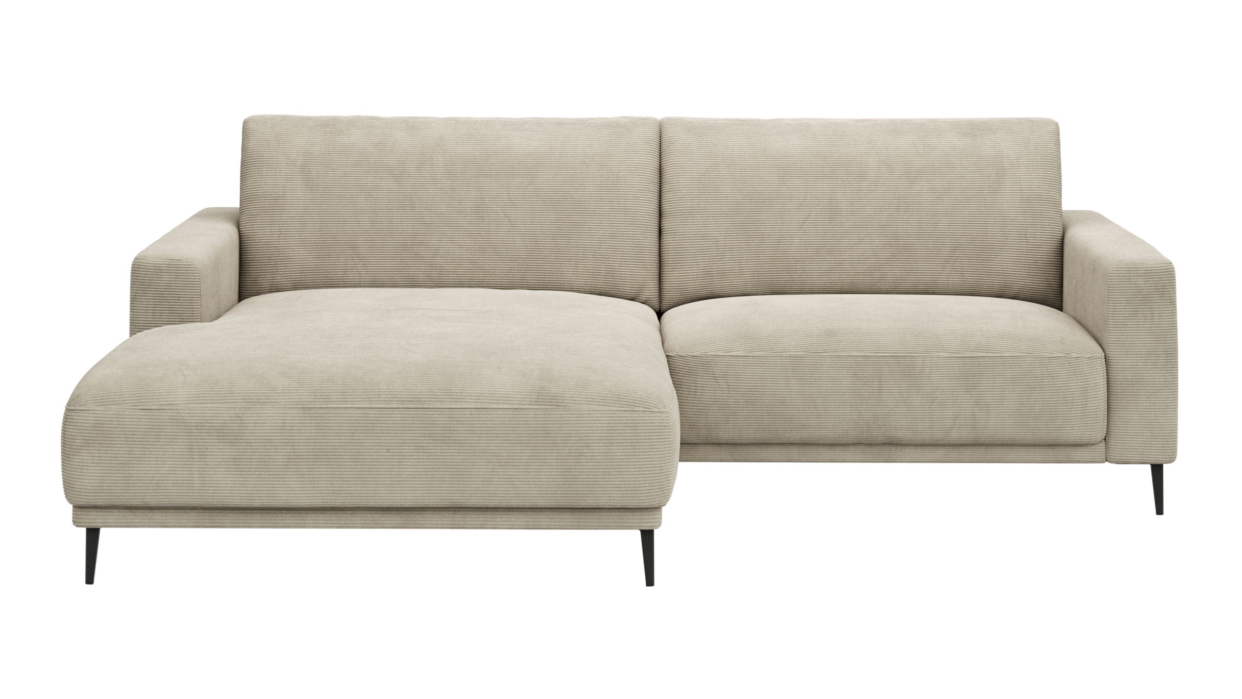 Ecksofa Solero 2.0 – Longchair mit 1,5-Sitzer rechts, Stoff, Sand