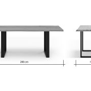 Esstisch Belena – LB ca. 200×100 cm, Eiche massiv