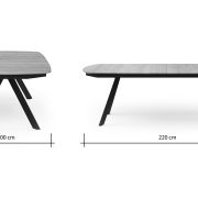 Esstisch Dinner – ausziehbar, LB ca. 220×100 cm, Eiche massiv