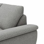 Ecksofa Gotera – Ecke und Abschlussteil links mit 1,5-Sitzer med. + 1,5-Sitzer med. rechts inkl. Rückenlehne verstellbar, Stoff, Hellgrau