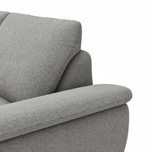 Ecksofa Gotera – Ecke und Abschlussteil links mit 1,5-Sitzer med. + 1,5-Sitzer med. rechts inkl. Rückenlehne verstellbar, Stoff, Hellgrau