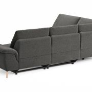 Ecksofa Gotera – Ecke und Abschlussteil links mit 1,5-Sitzer med. + 1,5-Sitzer med. rechts inkl. Rückenlehne verstellbar, Stoff, Anthrazit