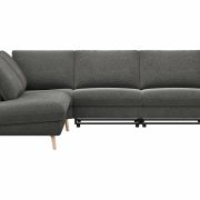 Ecksofa Gotera – Ecke und Abschlussteil links mit 1,5-Sitzer med. + 1,5-Sitzer med. rechts inkl. Rückenlehne verstellbar, Stoff, Anthrazit