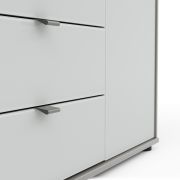 Kommode Marbella – Lack, Grau, Glas, Weiß