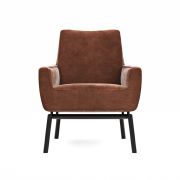 Sessel Matina – Größe M, Leder&Stoff, Cognac, Kupfer