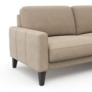 Ecksofa Matero – 2,5-Sitzer mit Longchair rechts inkl. Relaxfunktion motorisch, Leder, Taupe