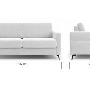Schlafsofa Laredo – 2,5-Sitzer inkl. Schlaffunktion und Armlehne klappbar, Stoff, Offwhite