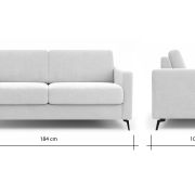 Schlafsofa Laredo – 2,5-Sitzer inkl. Schlaffunktion, Stoff, Offwhite
